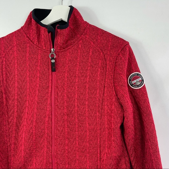 KILLTEC Fleece Full Zip Jacket in Dark Red Size 12 or Size Large Like New - Picture 4 of 8